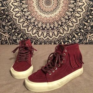 Vans Burgundy Fringe Shoe